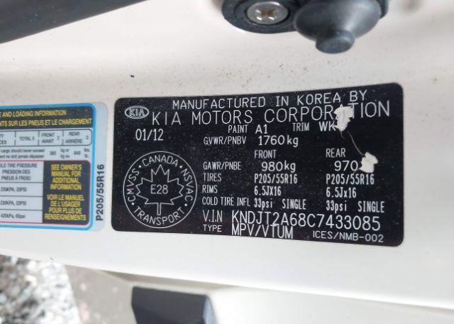 2012 KIA SOUL 2.0L 2U