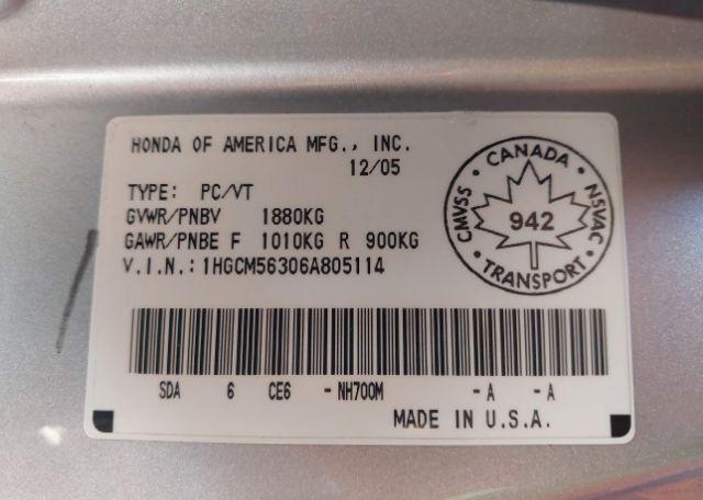 2006 HONDA ACCORD SE