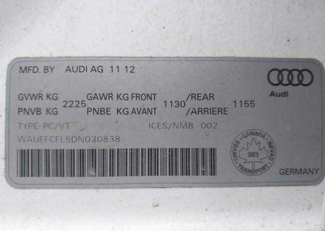 2013 AUDI A4 2.0T PREMIUM