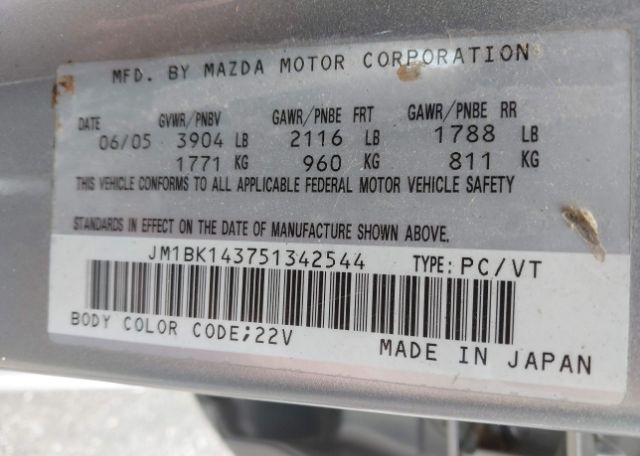 2005 MAZDA 3 HATCHBACK