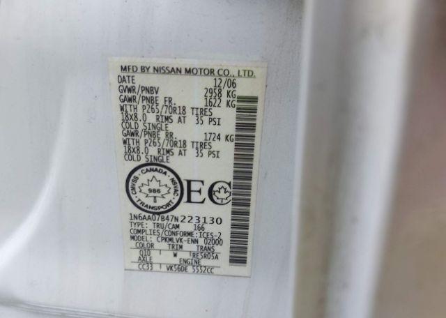 2007 NISSAN TITAN XE