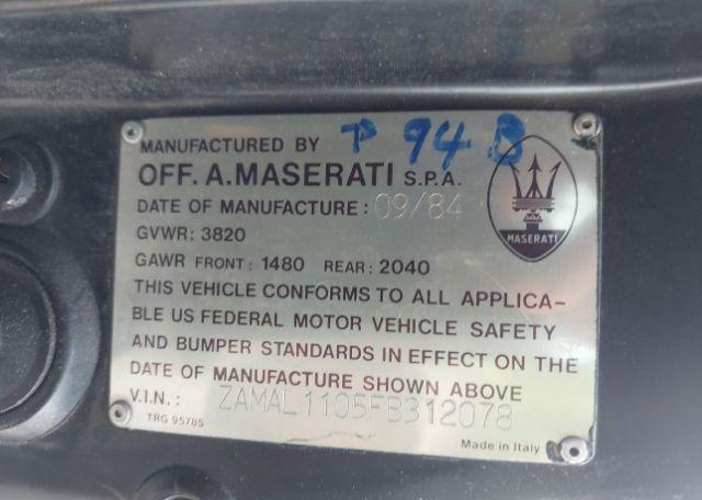 1985 MASERATI BITURBO