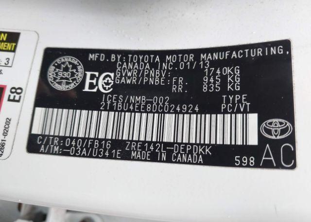 2013 TOYOTA COROLLA S